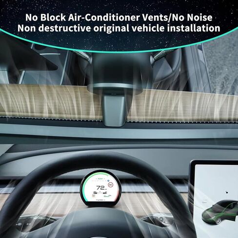 Novozopai Tesla Head up Display for Model 3/Y Instrument Cluster Display,Support Autopilot Nag/Sync-Info,No Block AC-Vents,High-End Mini 3.6" Screen Design Tesla HUD Accessories,Plug&Play. in Kuwait