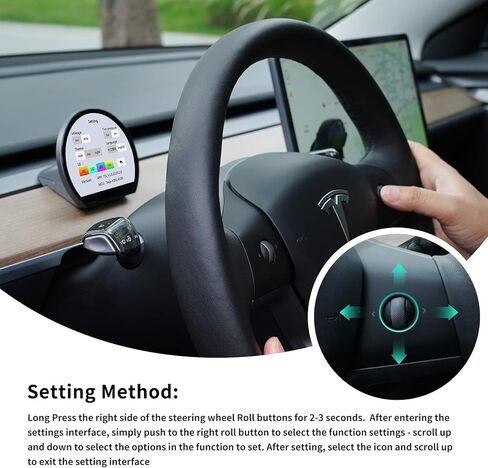 Novozopai Tesla Head up Display for Model 3/Y Instrument Cluster Display,Support Autopilot Nag/Sync-Info,No Block AC-Vents,High-End Mini 3.6" Screen Design Tesla HUD Accessories,Plug&Play. in Kuwait