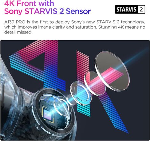 【الحزمة: A139PRO 2CH + HK3-C كابل سلكي + جهاز تحكم عن بعد بلوتوث 】 VIOFO 4K HDR Dash Cam أمامية وخلفية A139 Pro 2CH، مستشعر STARVIS 2 IMX678، رؤية ليلية رائعة، Ultra HD 4K + 1080P Dashcam للسيارة in Kuwait