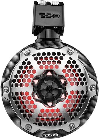 DS18 Hydro NXL-X6TP/BK مقاس 6.5 بوصة للرياضات البحرية والرياضات القوية، مكبرات صوت برجية مقاومة للماء مع مصابيح LED RGB مدمجة 300 وات 4 أوم - رائعة للقوارب ورياضات السيارات وجيب ATV وUTV باللون الأسود (زوج) in Kuwait
