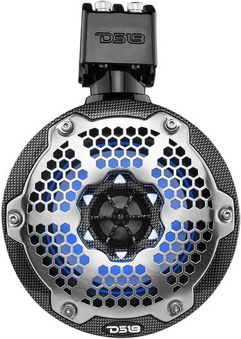 DS18 Hydro NXL-X6TP/BK مقاس 6.5 بوصة للرياضات البحرية والرياضات القوية، مكبرات صوت برجية مقاومة للماء مع مصابيح LED RGB مدمجة 300 وات 4 أوم - رائعة للقوارب ورياضات السيارات وجيب ATV وUTV باللون الأسود (زوج) in Kuwait
