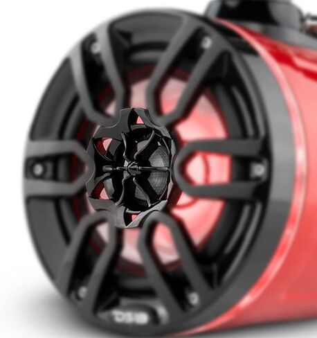 DS18 Hydro NXL-X6TP/BK 6.5" Marine & Powersports Water Resistant Wakeboard Tower Pods Speakers with Integrated RGB LED Lights 300 Watts 4 Ohms - Great for Boats Motorsports Jeep ATV & UTV Black (Pair) in Saudi Arabia