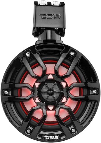 DS18 Hydro NXL-X6TP/BK 6.5" Marine & Powersports Water Resistant Wakeboard Tower Pods Speakers with Integrated RGB LED Lights 300 Watts 4 Ohms - Great for Boats Motorsports Jeep ATV & UTV Black (Pair) in Saudi Arabia