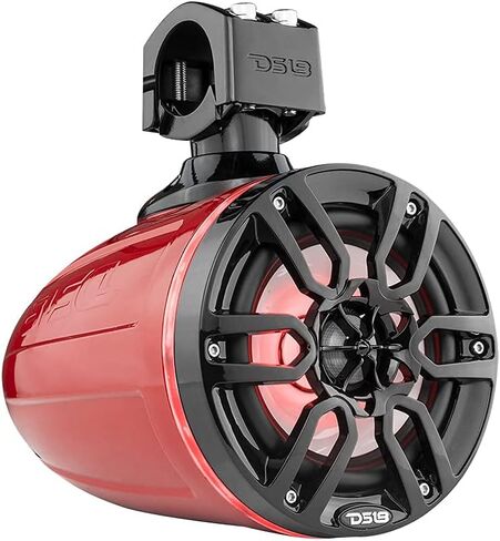 DS18 Hydro NXL-X6TP/BK 6.5" Marine & Powersports Water Resistant Wakeboard Tower Pods Speakers with Integrated RGB LED Lights 300 Watts 4 Ohms - Great for Boats Motorsports Jeep ATV & UTV Black (Pair) in Saudi Arabia