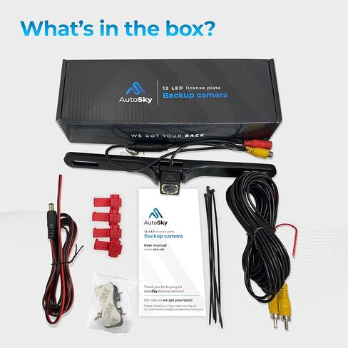 احدث كاميرا خلفية اوتوسكي HD للرؤية الخلفية 12 LED لوحة ترخيص كاميرا عالمية للمركبات - شاحنة بيك اب وسيارات الدفع الرباعي - زاوية مثالية للرؤية الليلية بمستوى IP69 مقاوم للماء in Kuwait