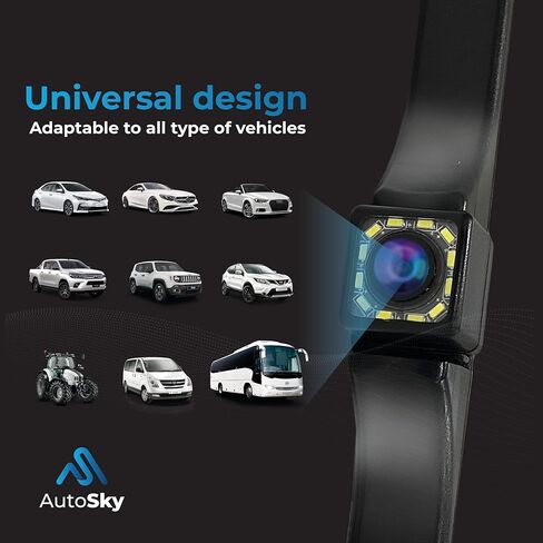 احدث كاميرا خلفية اوتوسكي HD للرؤية الخلفية 12 LED لوحة ترخيص كاميرا عالمية للمركبات - شاحنة بيك اب وسيارات الدفع الرباعي - زاوية مثالية للرؤية الليلية بمستوى IP69 مقاوم للماء in Kuwait
