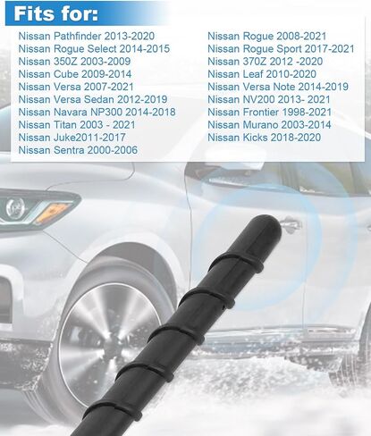 Fit for Nissan Antenna 7 Inch Fit for Nissan Pathfinder Rogue 350Z Leaf Murano Sentra Titan Cube Navara Versa Sedan Note Juke Frontier 1998-2021 Short Car Antenna for FM AM Reception #28215-8H700 in Saudi Arabia