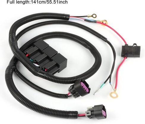 Hotwin المزدوج الكهربائية مروحة الأسلاك تسخير متوافق مع GM 1999-2006 ECU التحكم الكهربائية مروحة التبريد الأسلاك تسخير عدة، أداة تسخير الأسلاك 7L5533A226T in Kuwait
