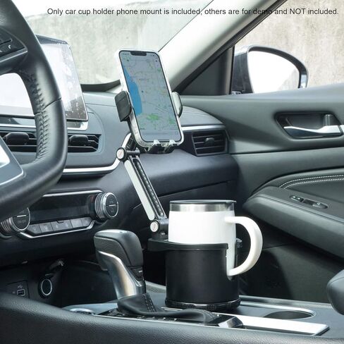 توبريما حامل اكواب للسيارة متعدد الوظائف بقاعدة قابلة للتعديل مع حامل موبايل قابل للدوران 360 درجة للسيارة in Kuwait