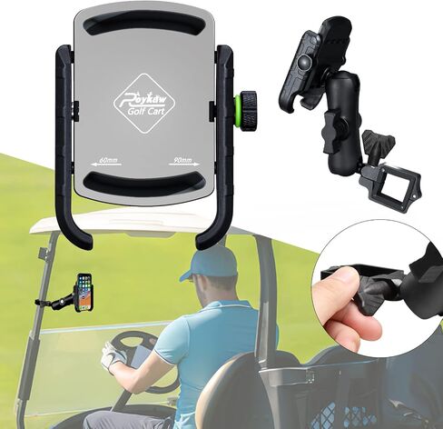 حامل هاتف Roykaw Golf Cart لهاتف iPhone/Galaxy/Google Pixel - متوافق مع EZGO، Club Car، Yamaha، ترقية الإصدار السريع والاختيار والمكان بيد واحدة، لن يسقط in Kuwait