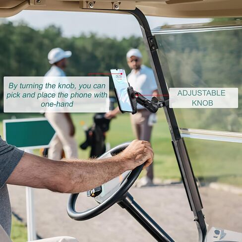 حامل هاتف Roykaw Golf Cart لهاتف iPhone/Galaxy/Google Pixel - متوافق مع EZGO، Club Car، Yamaha، ترقية الإصدار السريع والاختيار والمكان بيد واحدة، لن يسقط in Kuwait