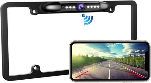 Casoda Wireless License Plate Backup Camera, Crystal Clear View Strong Signal Infrared Night Vision Suitable for Car Truck SUV Pickup Trailer Van Camper in Kuwait