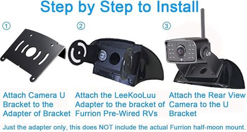 DoHonest D6 Backup Camera Bracket Adapter with a Power Adapter Compatible with Furrion Pre-Wired RV or Trailer with a FRCBRKT-BL in Kuwait