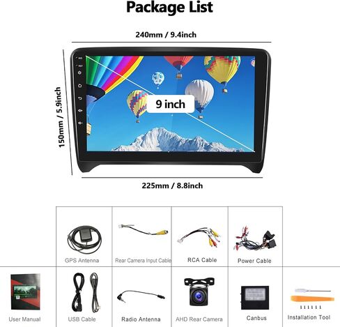 ستيريو سيارة Android 11 مع Apple Carplay اللاسلكي Android Auto for Audi TT MK2 8J 2008-2012 راديو السيارة مع شاشة لمس 9 بوصة 2 جيجابايت + 32 جيجابايت نظام ملاحة GPS واي فاي HiFi Bluetooth FM كاميرا احتياطية لمستقبلات الصوت in Saudi Arabia