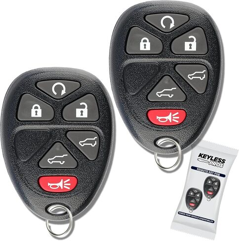 KeylessPros 6 أزرار للدخول عن بعد بدون مفتاح، متوافق مع 2007-2014 كاديلاك إسكاليد، جي إم سي يوكون، تشيفي تاهو سوبربان، 2009-2017 ترافيرس 15913427، OUC60270 (عبوتان) in Kuwait