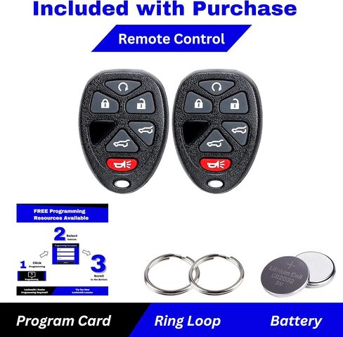 KeylessPros 6 أزرار للدخول عن بعد بدون مفتاح، متوافق مع 2007-2014 كاديلاك إسكاليد، جي إم سي يوكون، تشيفي تاهو سوبربان، 2009-2017 ترافيرس 15913427، OUC60270 (عبوتان) in Kuwait