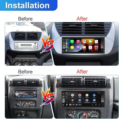 Single Din Touchscreen Car Stereo Wireless CarPlay Wireless Android Auto, 6.9 Inch Android Car Radio with GPS Navigation Bluetooth WiFi FM Audio Receiver Car Multimedia Player Head Unit 1 Din in Kuwait