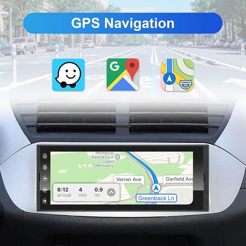 Single Din Touchscreen Car Stereo Wireless CarPlay Wireless Android Auto, 6.9 Inch Android Car Radio with GPS Navigation Bluetooth WiFi FM Audio Receiver Car Multimedia Player Head Unit 1 Din in Kuwait