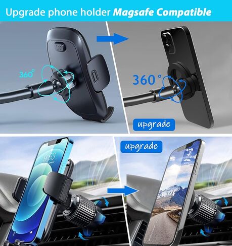 Magnetic Ball Mount Adapter Compatible with MagSafe, 360 Degree Rotate Mout Base Fit All 17mm/0.67inch Ball Joint Car Phone Holder, Compatible with All Phones in Kuwait
