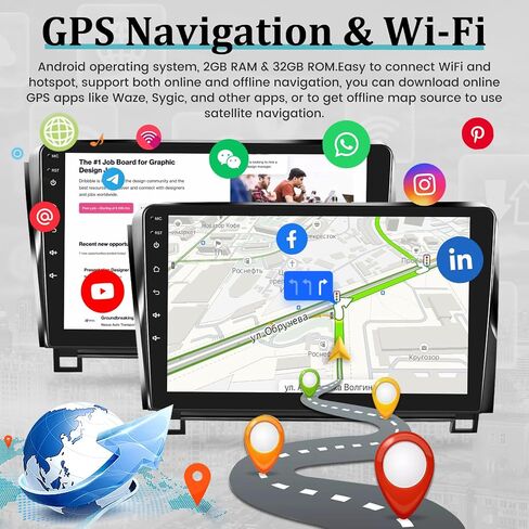 Android Car Radio for Toyota Tundra 2007-2013 and Sequoia 2008-2019 with JBL Harness, DSP Wireless Apple Carplay & Android Auto 10.1 Inch Touchscreen Stereo GPS WiFi + Backup Camera 2+32G in Saudi Arabia