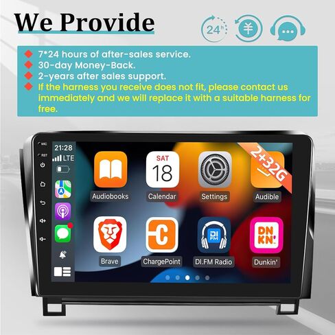 Android Car Radio for Toyota Tundra 2007-2013 and Sequoia 2008-2019 with JBL Harness, DSP Wireless Apple Carplay & Android Auto 10.1 Inch Touchscreen Stereo GPS WiFi + Backup Camera 2+32G in Saudi Arabia