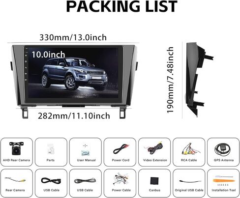 [2+32G] Android 13 Car Stereo for Nissan Rogue X-Trail Qashqai 2014-2018 with Apple Carplay&Android Auto,10.1 Inch Touch Screen Car Radio with GPS WiFi Bluetooth FM/RDS Dual USB/AUX-in+Backup Camera in Saudi Arabia