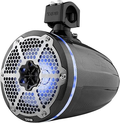 DS18 Hydro NXL-X8TP/BK 8" Marine Towers with Integrated RGB LED Lights - High Performance, Marine Grade IP65 Rated, UV Stable, 375 W Max 125 W RMS 4 Ohms (Pair) in Saudi Arabia