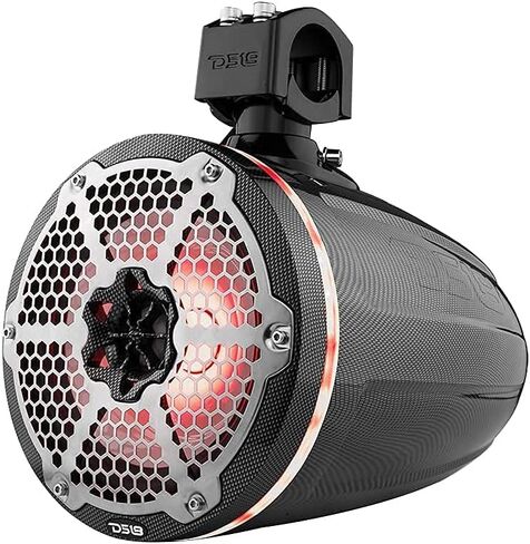 DS18 Hydro NXL-X8TP/BK 8" Marine Towers with Integrated RGB LED Lights - High Performance, Marine Grade IP65 Rated, UV Stable, 375 W Max 125 W RMS 4 Ohms (Pair) in Saudi Arabia