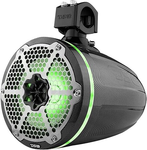 DS18 Hydro NXL-X8TP/BK 8" Marine Towers with Integrated RGB LED Lights - High Performance, Marine Grade IP65 Rated, UV Stable, 375 W Max 125 W RMS 4 Ohms (Pair) in Saudi Arabia