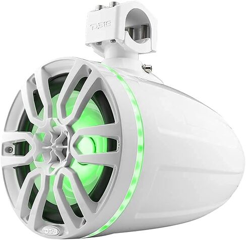 DS18 NXL-X8TP/BK Hydro 8 بوصات مكبرات صوت أبراج واكيبورد مقاومة للماء البحرية مع مصابيح LED RGB مدمجة - 375 واط بحد أقصى 125 واط RMS 4 أوم - رائعة للقوارب ورياضات السيارات وجيب ATV وUTV - زوج in Kuwait