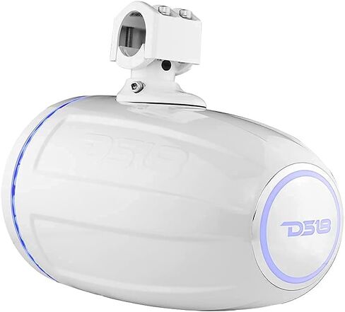 DS18 NXL-X8TP/BK Hydro 8 بوصات مكبرات صوت أبراج واكيبورد مقاومة للماء البحرية مع مصابيح LED RGB مدمجة - 375 واط بحد أقصى 125 واط RMS 4 أوم - رائعة للقوارب ورياضات السيارات وجيب ATV وUTV - زوج in Kuwait