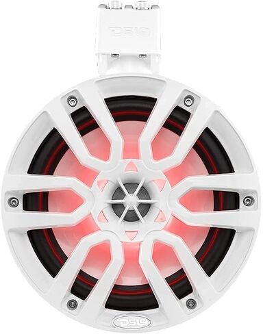 DS18 NXL-X8TP/BK Hydro 8 بوصات مكبرات صوت أبراج واكيبورد مقاومة للماء البحرية مع مصابيح LED RGB مدمجة - 375 واط بحد أقصى 125 واط RMS 4 أوم - رائعة للقوارب ورياضات السيارات وجيب ATV وUTV - زوج in Kuwait