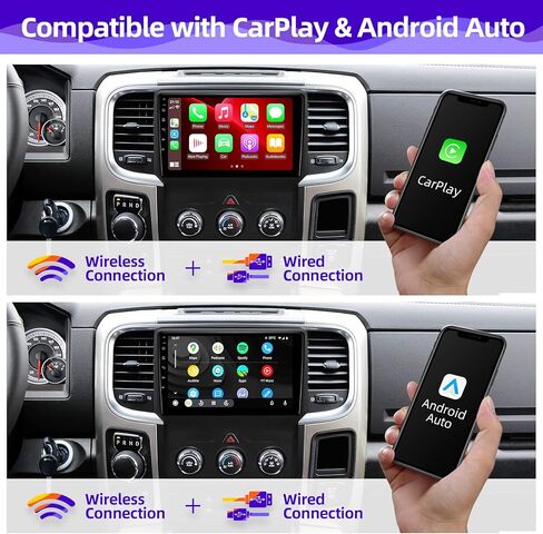 راديو السيارة CGOGC Android متوافق مع Carplay Android Auto لـ Dodge RAM 1500 2500 3500 2013-2018 8core 1280X720 IPS شاشة تعمل باللمس ستيريو بلوتوث GPS FM/AM وحدة ملاحة الوسائط المتعددة in Kuwait