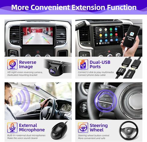 راديو السيارة CGOGC Android متوافق مع Carplay Android Auto لـ Dodge RAM 1500 2500 3500 2013-2018 8core 1280X720 IPS شاشة تعمل باللمس ستيريو بلوتوث GPS FM/AM وحدة ملاحة الوسائط المتعددة in Kuwait