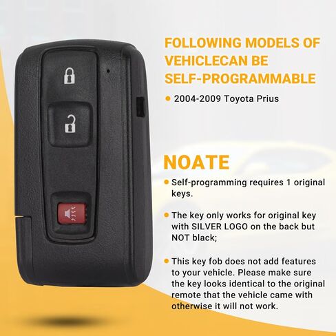 Keyless Entry Remote Control Car Key Fob Compatible with Toyota Prius with Silver Chrome Logo Key Replacement MOZB31EG (1 Pack) in Kuwait