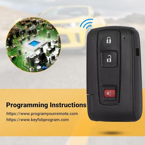 Keyless Entry Remote Control Car Key Fob Compatible with Toyota Prius with Silver Chrome Logo Key Replacement MOZB31EG (1 Pack) in Kuwait