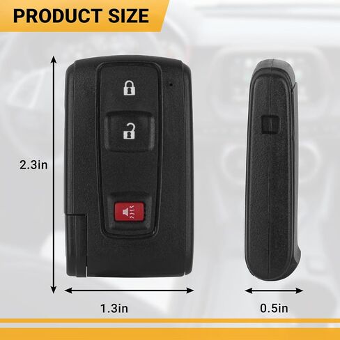 Keyless Entry Remote Control Car Key Fob Compatible with Toyota Prius with Silver Chrome Logo Key Replacement MOZB31EG (1 Pack) in Kuwait