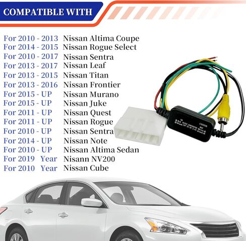 حزام أسلاك الاحتفاظ بالكاميرا الاحتياطية UX-NI006 من Autokemat لمركبات نيسان مختارة، يناسب Frontier Altima Murano Rogue Titan Juke Sentra Cube Quest Leaf (يتضمن محول 12 فولت إلى 6 فولت) in Kuwait