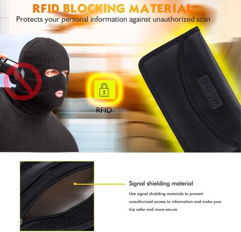 Tamfile Fireproof Faraday Bag with Zipper Anti-Tracking GPS RFID Car Key Signal Blocker Wallet Shielding Pouch Protective Case for Cell Phone Privacy and Car Key FOB (2 pack) in Kuwait