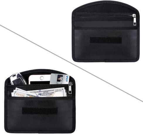 Tamfile Fireproof Faraday Bag with Zipper Anti-Tracking GPS RFID Car Key Signal Blocker Wallet Shielding Pouch Protective Case for Cell Phone Privacy and Car Key FOB (2 pack) in Kuwait