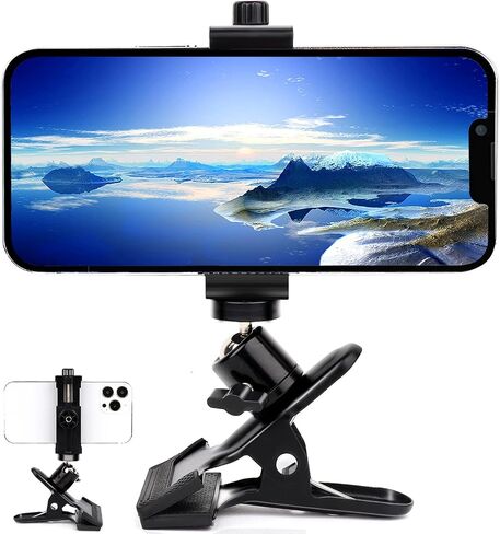 Mippko Clip Clamp Phone Holder,Compatible with 3.5~7.5 inch iPhone/Nexus/HTC/LG/Huawei/Smart Phones, 360°Adjustment Mount No Any Tools Drilling in Saudi Arabia