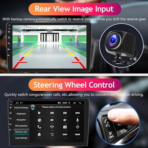 2G+64G لسيارة Toyota Corolla EX 2007-2012 ستيريو سيارة أندرويد مع Apple CarPlay اللاسلكي Android Auto، podofo شاشة لمس 9 بوصة راديو سيارة بلوتوث مع نظام ملاحة GPS HiFi Audio WiFi كاميرا احتياطية in Kuwait
