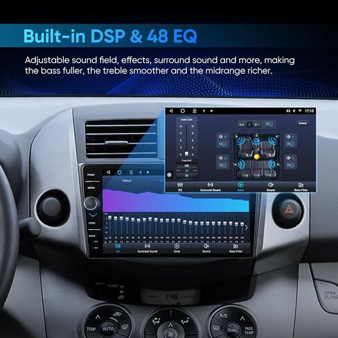 لتويوتا RAV4 ترقية الراديو - 9 بوصة QLED تعمل باللمس استبدال ستيريو السيارة 2006-2011 Wireless CarPlay Android Auto MirrorLink AirPlay 3+32G DSP 48EQ FM/AM مقبض GPS ملاحة الوسائط وحدة الرأس in Kuwait