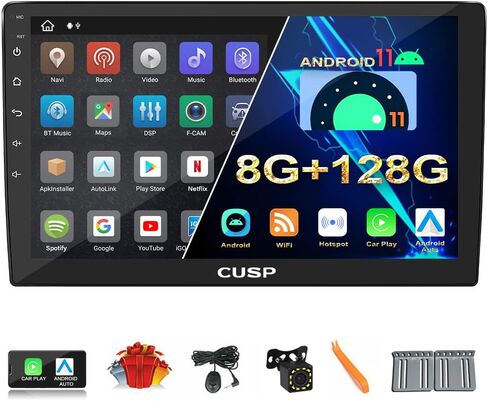 2023 جديد 10.1 بوصة راديو ستيريو للسيارة Android 8G+128G Universal Double Din مع Apple Carplay اللاسلكي Android Auto 1280x720 بكسل شاشة QLED داخل لوحة القيادة GPS وحدة بلوتوث مشغل الوسائط المتعددة رئيس الوحدة in Kuwait