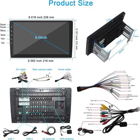 2023 جديد 10.1 بوصة راديو ستيريو للسيارة Android 8G+128G Universal Double Din مع Apple Carplay اللاسلكي Android Auto 1280x720 بكسل شاشة QLED داخل لوحة القيادة GPS وحدة بلوتوث مشغل الوسائط المتعددة رئيس الوحدة in Kuwait