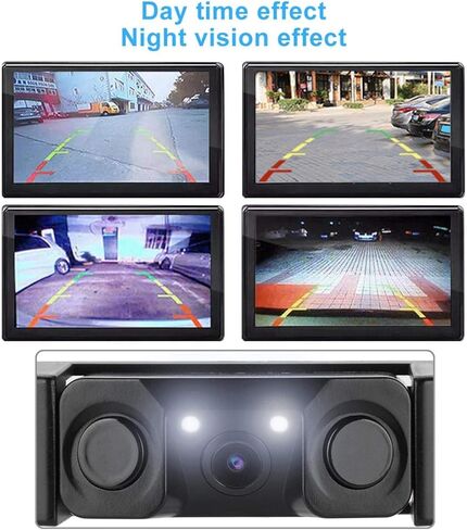 IP67 License Plate Backup Camera, License Plate Parking Sensor Radar Rearview Reverse Backup Camera Connected with Any Rearview Monitor and Display Used to Reduce Accident wear Outdoor in Saudi Arabia