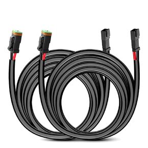 Nilight 2PCS 16AWG 10 Feet Wiring Harness Extension Kit, Extended Plug and Play 2-pin Socket DT Connector Wire Cord for Offroad LED Light Bar Work Light Led Pod Driving Fog Boat Light, 2 Year Warranty in Kuwait