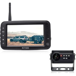 Wireless Backup Camera,4.3 Inch Monitor with License Plate Reverse Camera, Infrared Night Vision and Viewing Angle-PY-34122 for Trailer, RV, Trucks, Pickup Trucks, Cargo Vans, etc in Kuwait