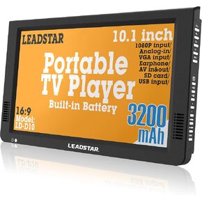 10 Inch Portable Digital ATSC TFT HD Screen Freeview LED TV for Car,Caravan,Camping,Outdoor or Kitchen.Built-in Battery Television/Monitor with Multimedia Player Support USB Card LEADSTAR in Saudi Arabia