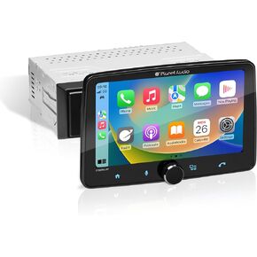 ستيريو سيارة Planet Audio P70CPA-PF - Apple CarPlay، Android Auto، Single Din، شاشة لمس 7 بوصة، بلوتوث، بدون مشغل DVD CD، مستقبل راديو AM/FM، إضاءة متعددة الألوان